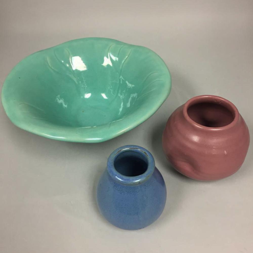 TWO NEWCOMB COLLEGE ART POTTERY