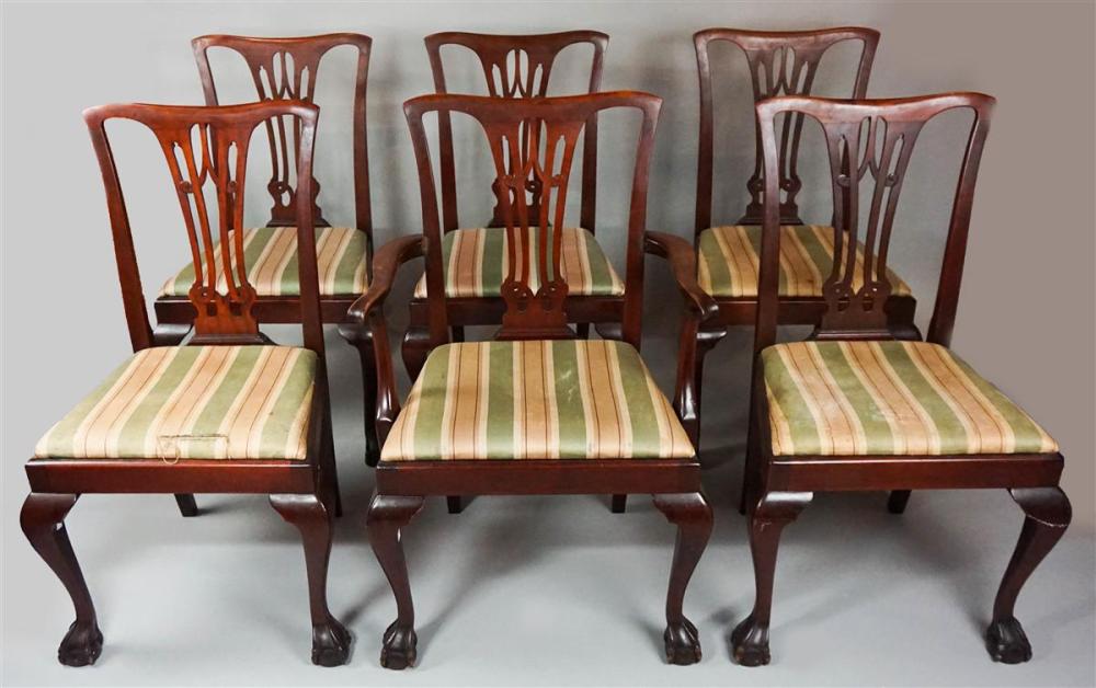 SET OF SIX CHIPPENDALE STYLE CHERRY 312c56