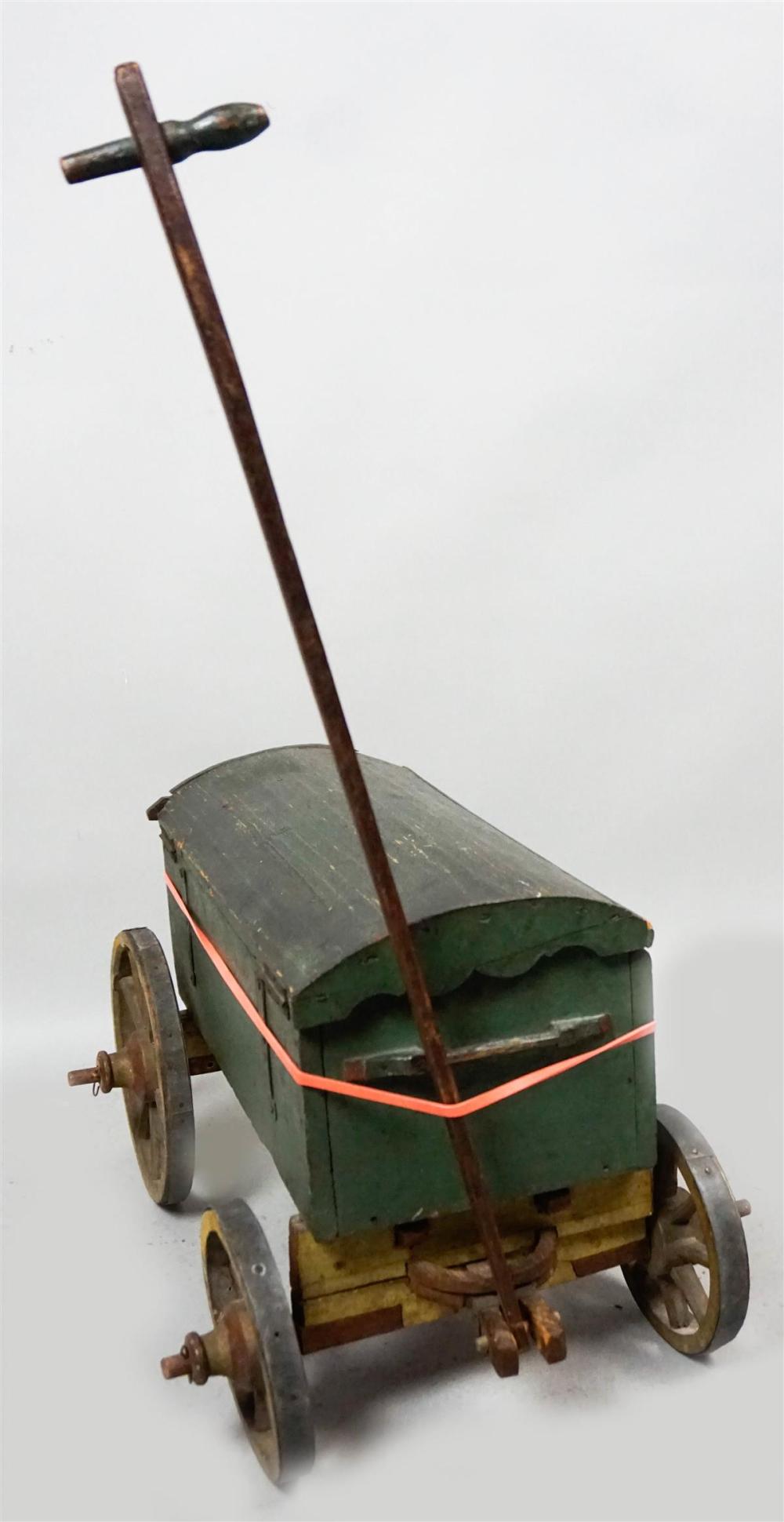 GREEN PAINTED COVERED WAGON OAK