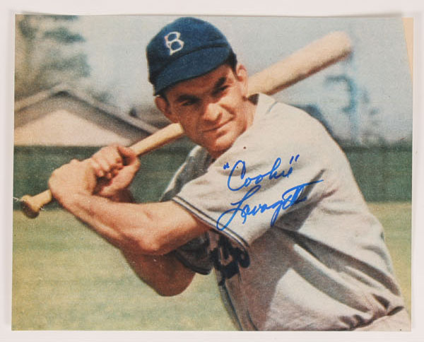 Four Dodgers autographs; Cookie