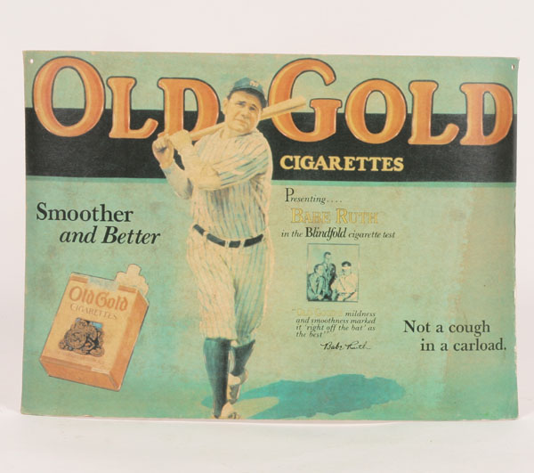 Babe Ruth Old Gold Cardboard Cigarette