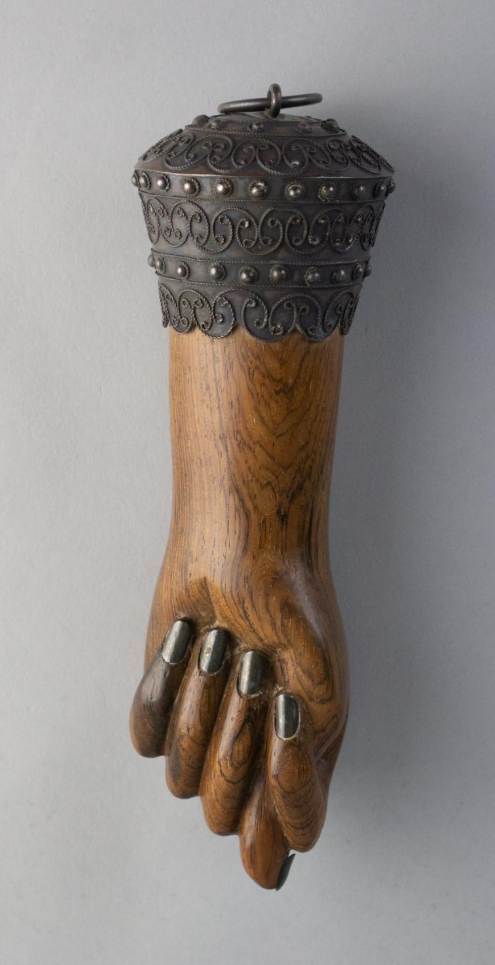 WOMANS CARVED HARDWOOD HAND IN A CLASPED