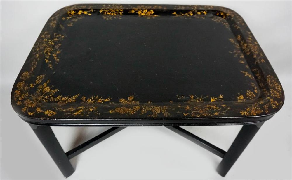 VICTORIAN BLACK PAINTED TRAY ON 312ce0