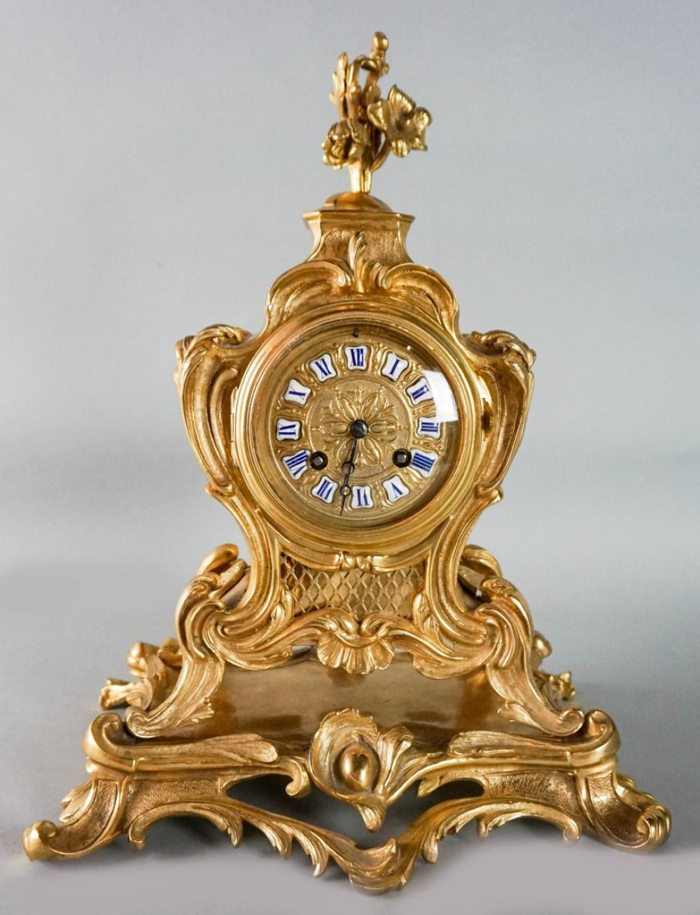 LOUIS XV GILT BRONZE MANTEL CLOCKLOUIS 312cf8