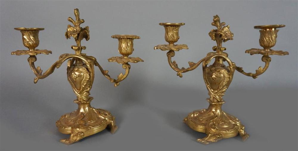 PAIR OF FRENCH GILT-BRONZE TWO-LIGHT