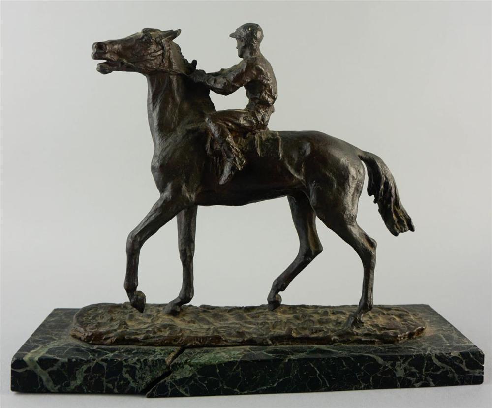 FRENCH BRONZE EQUESTRIAN GROUP OF A