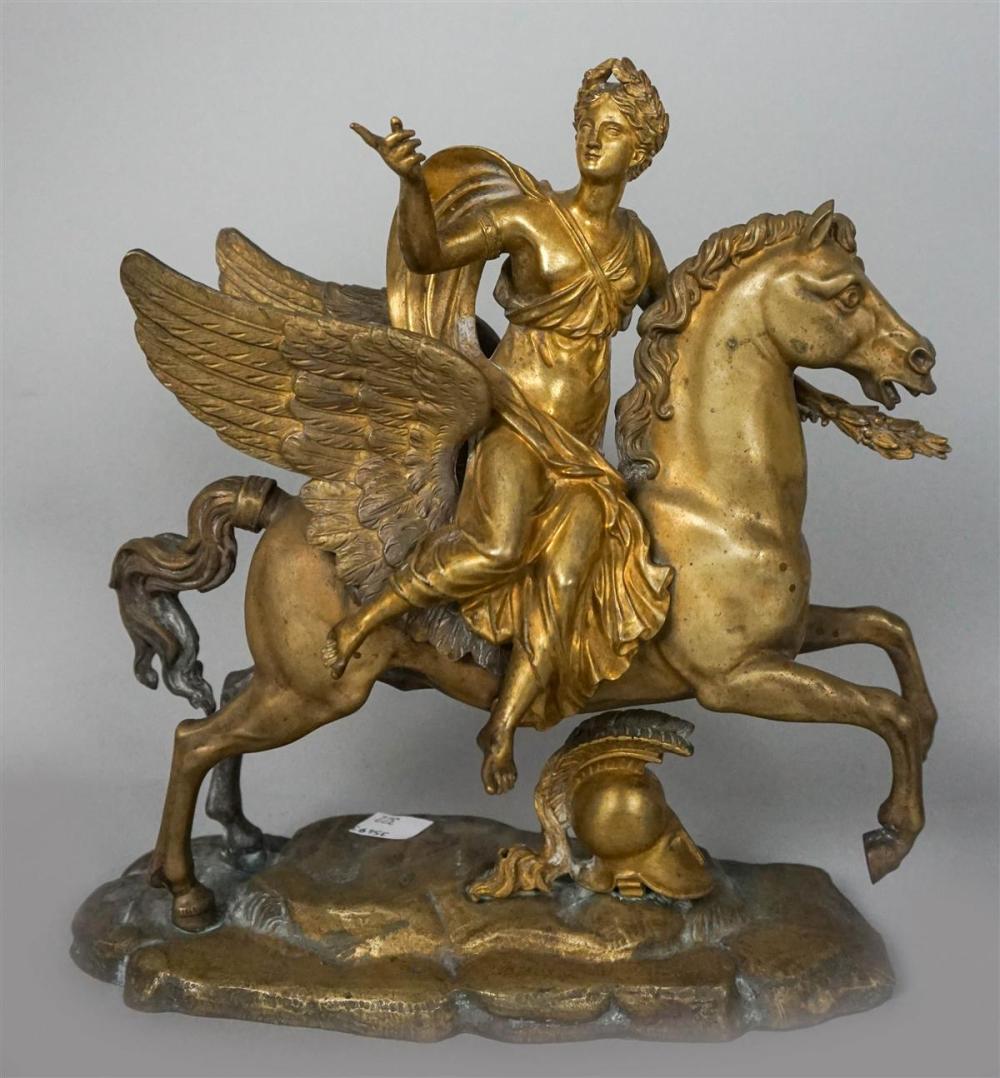 FRENCH GILT-BRONZE GROUP OF FAME