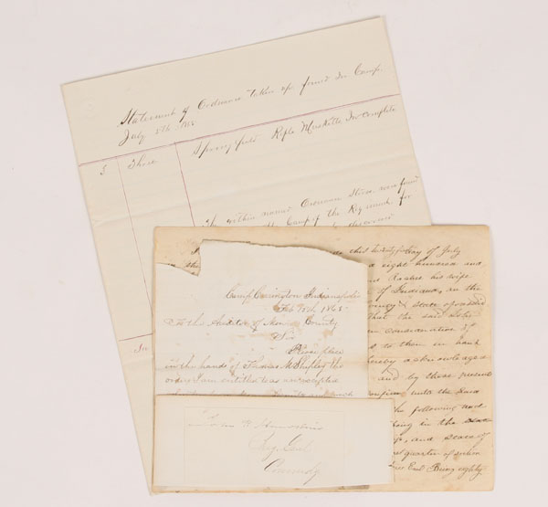 Lot of four 1800s signatures; 1829