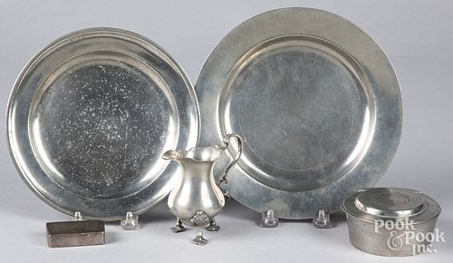PEWTER TO INCLUDE AN ENGLISH CREAMER,