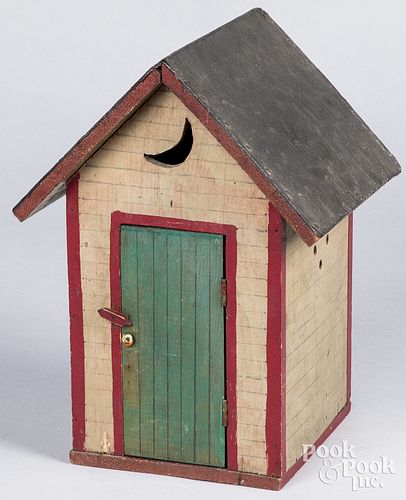 PAINTED OUTHOUSE MODEL, LATE 19TH C.Painted