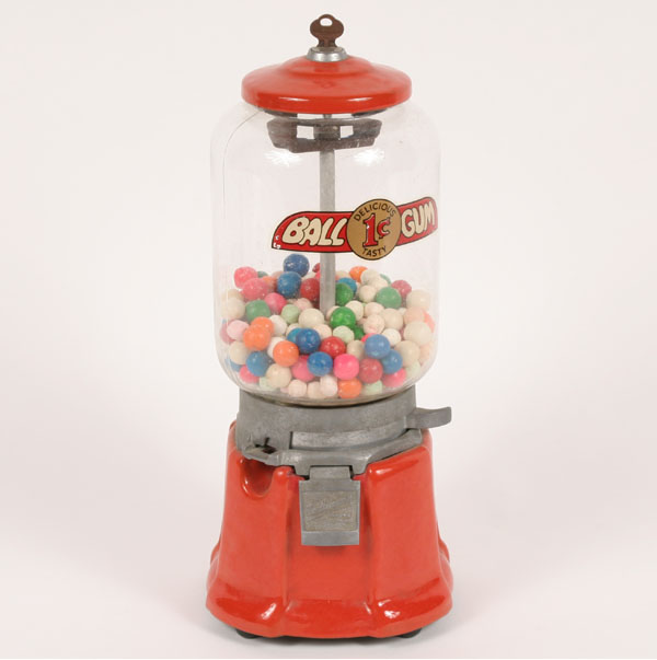 Ball gum machine with enamel base