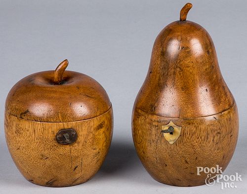 TWO GEORGIAN STYLE APPLE AND PEAR