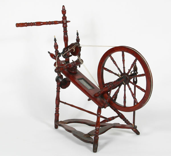 Child's spinning wheel with turned