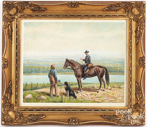 WATERCOLOR OF A MAN ON HORSEBACKWatercolor 312e49