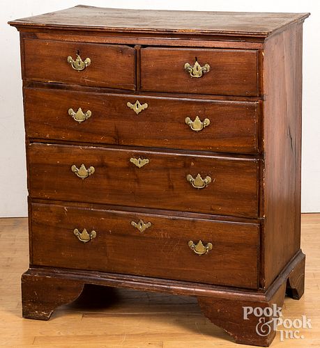 QUEEN ANNE MAHOGANY CHEST OF DRAWERS  312ec2
