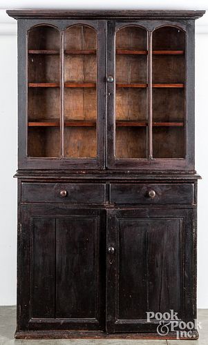 PAINTED OAK STEPBACK CUPBOARD  312ecc