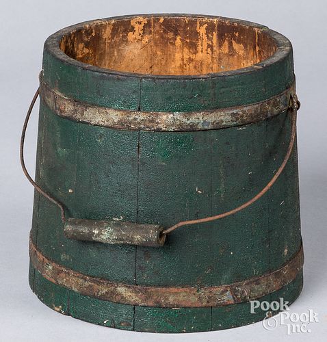 SMALL GREEN PAINTED BUCKET 19TH 312f26