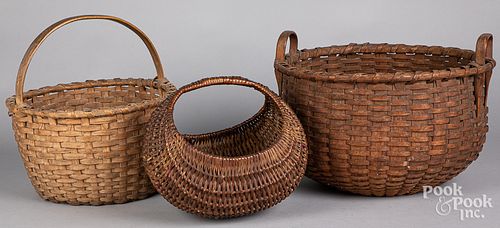 THREE PENNSYLVANIA GATHERING BASKETS,