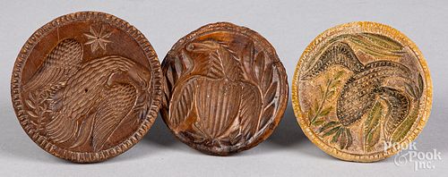 THREE CARVED EAGLE BUTTERPRINTS  312f41