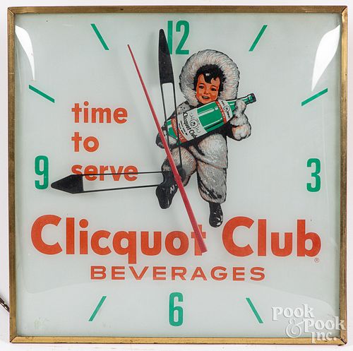 ELECTRIC PAM WALL ADVERTISING CLOCKClicquot 312f9b