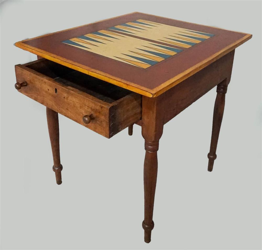 LATE FEDERAL PINE GAME TABLE WITH 312fb0