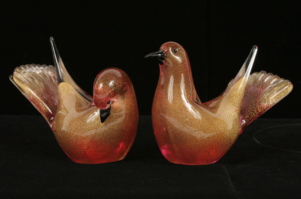 A pair of vintage Murano art glass