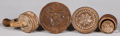 THREE CARVED BUTTERPRINTS, 19TH