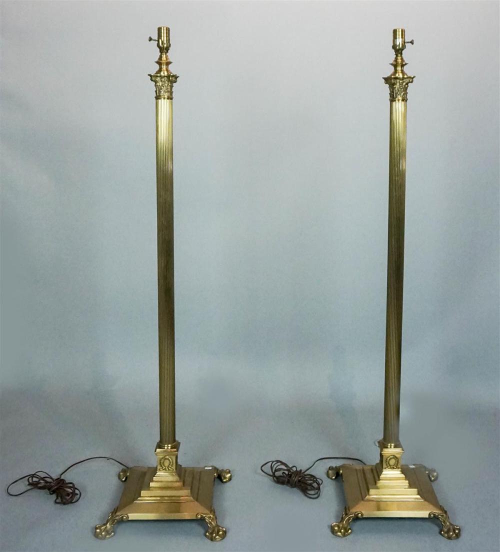 PAIR OF CLASSICAL STYLE BRASS FLOOR