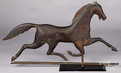 SWELL BODY COPPER RUNNING HORSE WEATHERVANESwell