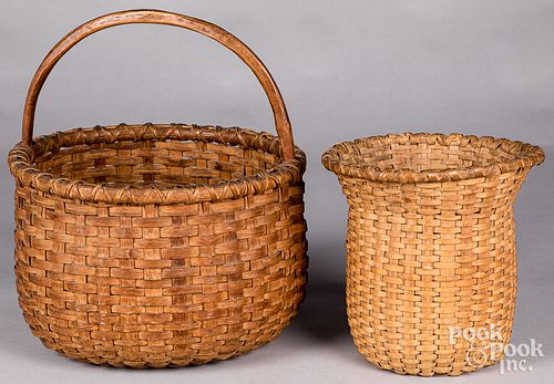 TWO SPLINT BASKETS, 19TH C.Two