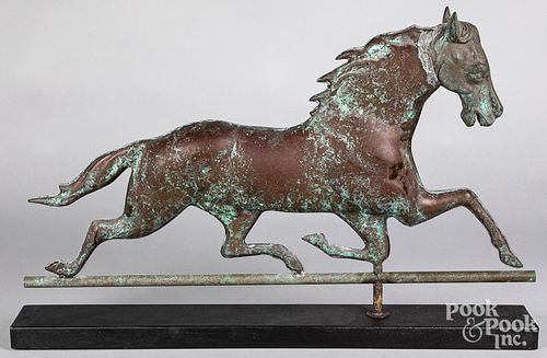 LARGE SWELL BODY COPPER RUNNING HORSE