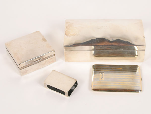 Two English silver cigarette case