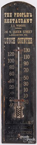 WOOD ADVERTISING THERMOMETERThe