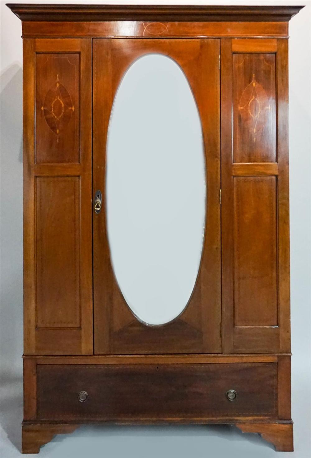 EDWARDIAN INLAID MAHOGANY ARMOIREEDWARDIAN 313040