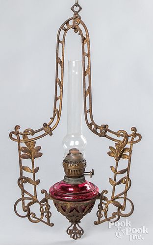 VICTORIAN CRANBERRY GLASS HANGING
