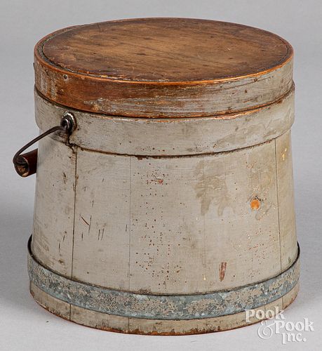 PAINTED FIRKIN, 19TH C.Painted