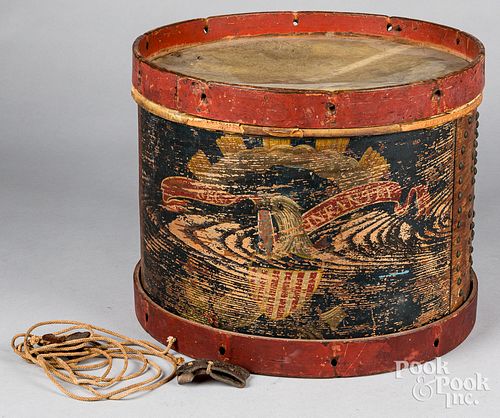 CIVIL WAR ERA DRUM, WITH SPREAD