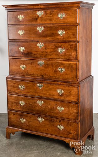 NEW ENGLAND CHIPPENDALE MAPLE CHEST 31313c