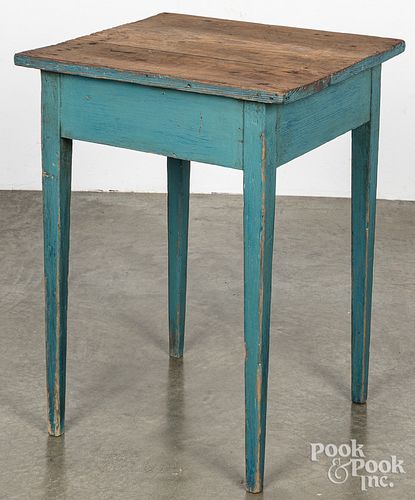 PAINTED PINE END TABLE, 19TH C.Painted