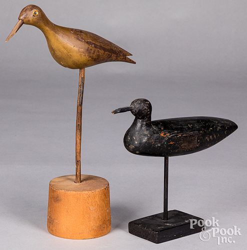 TWO CARVED AND PAINTED SHOREBIRD 313163