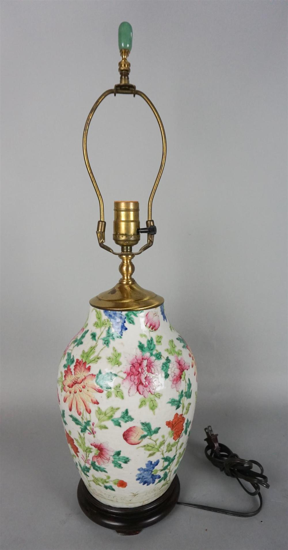 CHINESE FAMILLE ROSE VASE, NOW