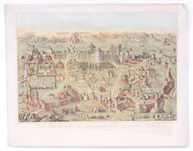 Colored print of The Ancient City of