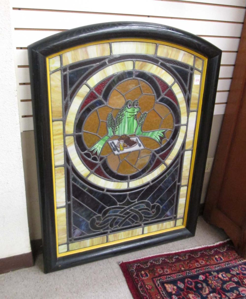 STAINED AND LEADED GLASS 'FROG'