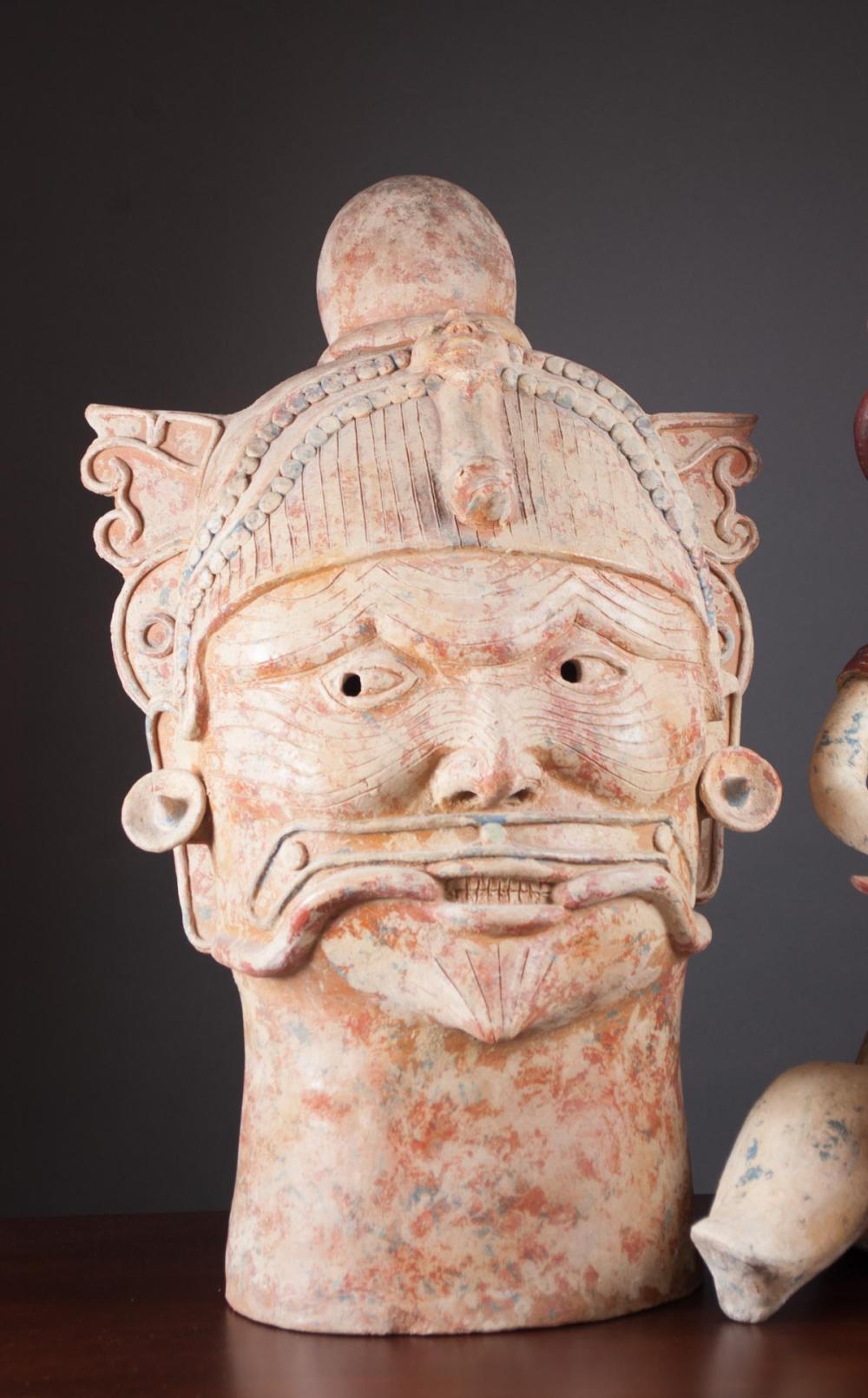 TERRACOTTA HEAD SCULPTURE, MEXICO