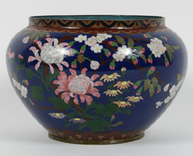 Cloisonne jardiniere with floral