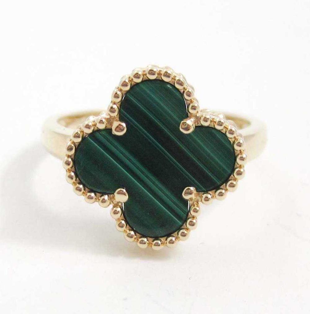 MALACHITE AND FOURTEEN KARAT GOLD