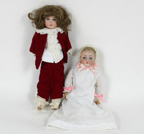 Lot of 2 German Bisque head dolls  4ef75