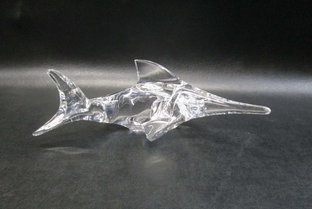 BACCARAT CRYSTAL SWORDFISH SCULPTURE,