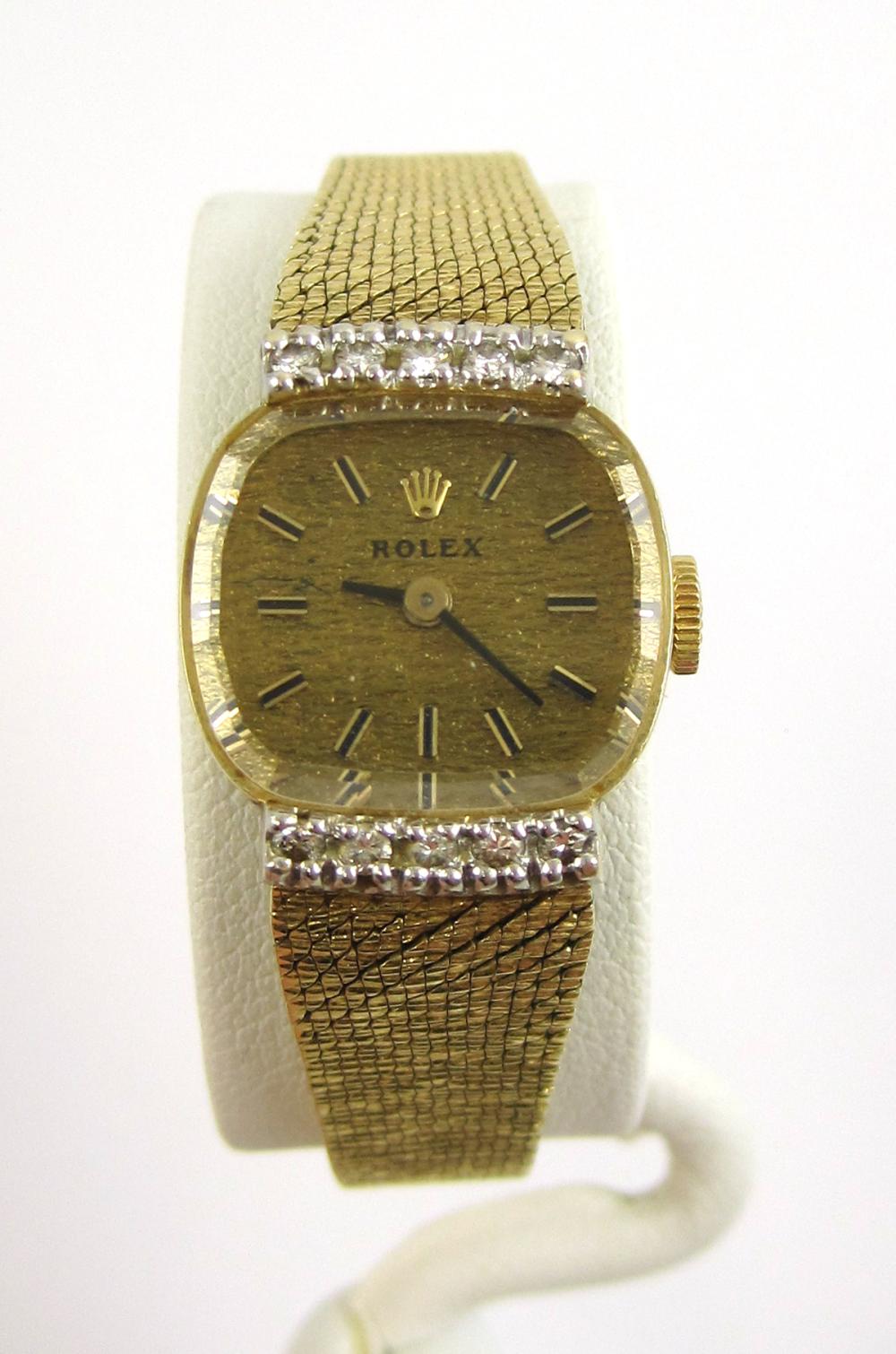 LADY'S ROLEX DIAMOND AND FOURTEEN