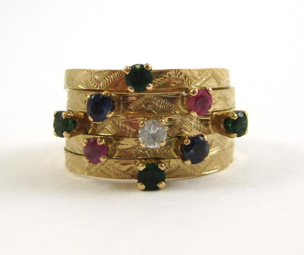 MULTI COLOR GEMSTONE AND FOURTEEN 315aaa